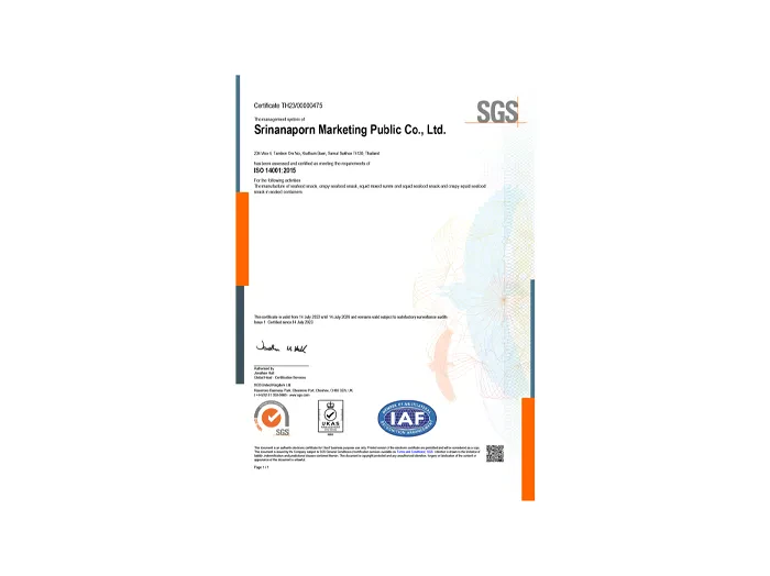 ISO 14001:2015 International Standard Certification Omnoi Province Branch