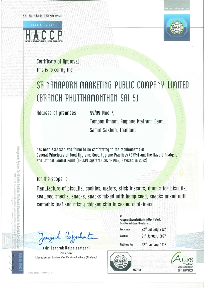 HACCP:  Phutthamonthon Sai 5 Branch