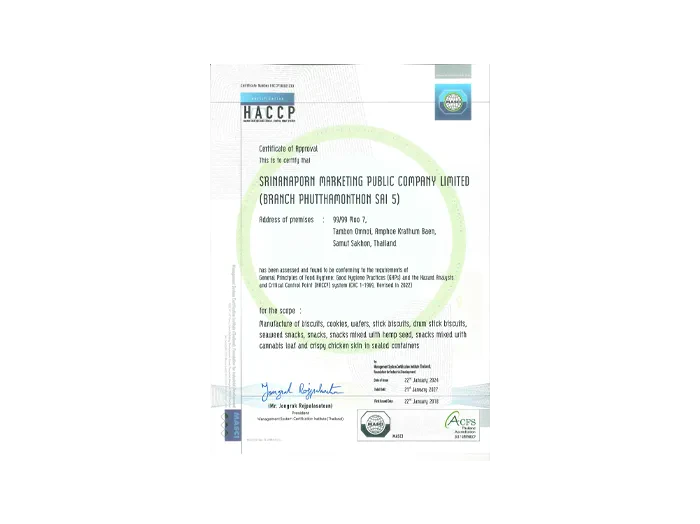 HACCP:  Phutthamonthon Sai 5 Branch