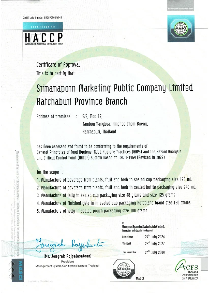 HACCP: Ratchaburi Province Branch